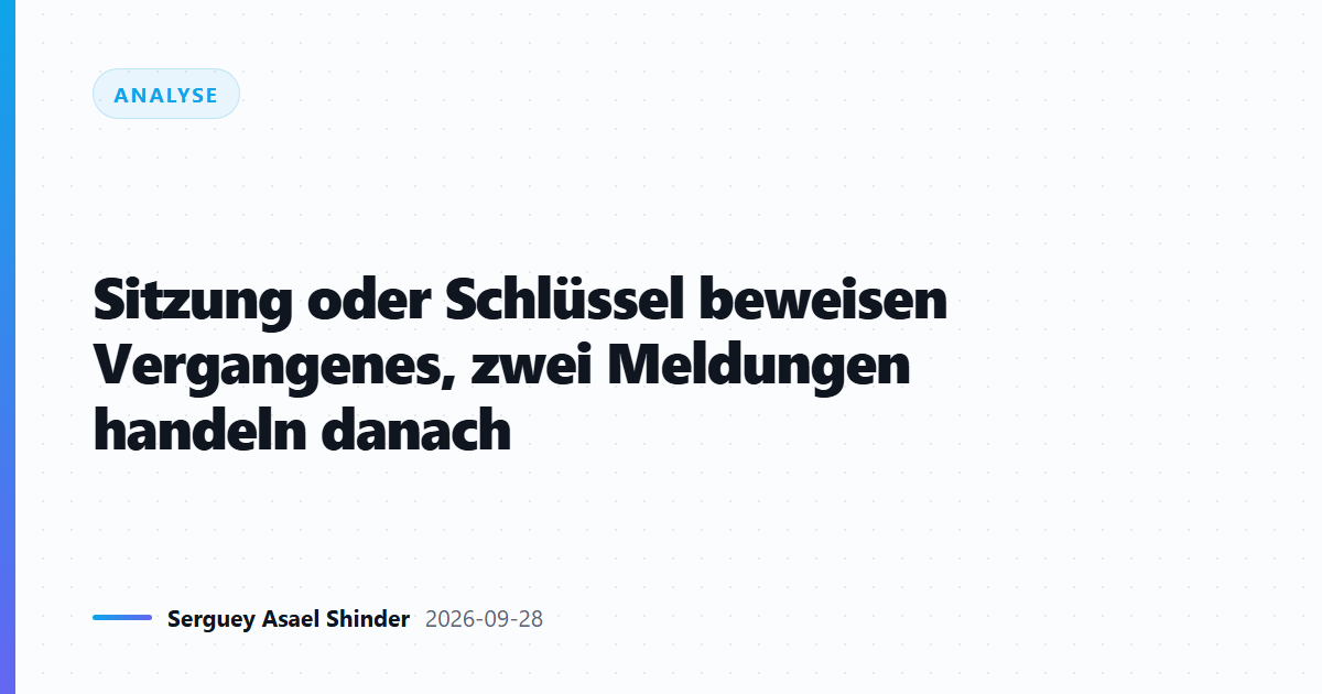 Sitzung oder Schlüssel beweisen Vergangenes, zwei Meldungen handeln danach