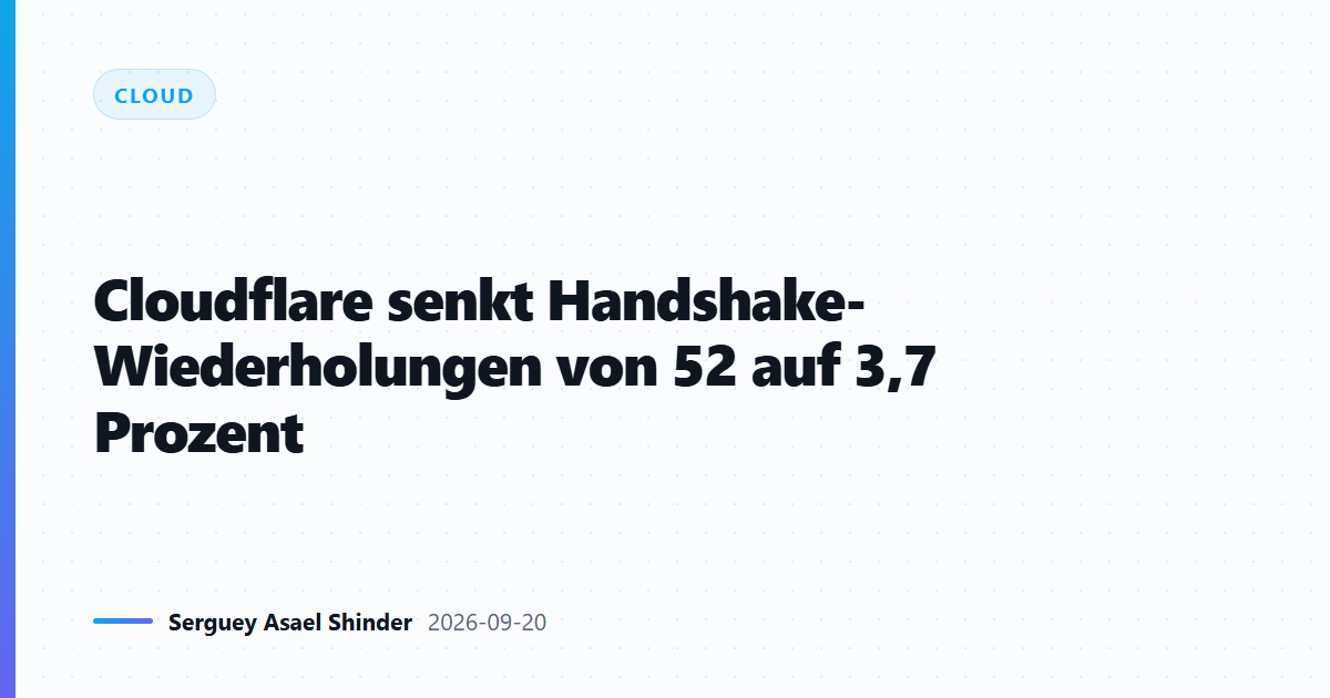 Cloudflare senkt Handshake-Wiederholungen von 52 auf 3,7 Prozent