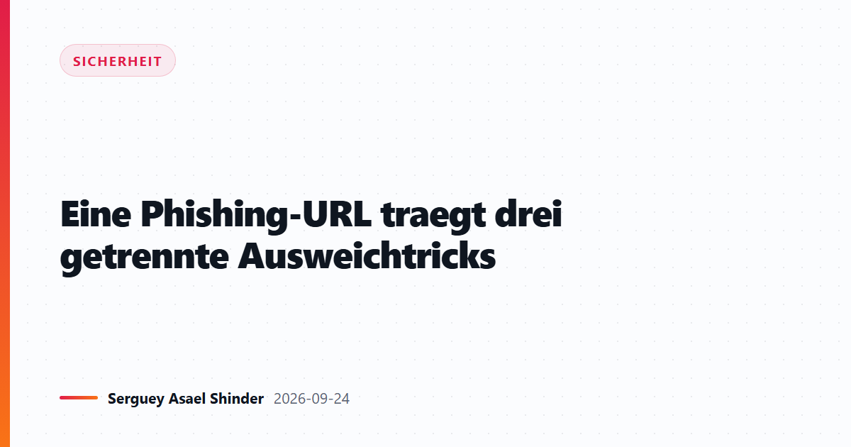 Eine Phishing-URL traegt drei getrennte Ausweichtricks