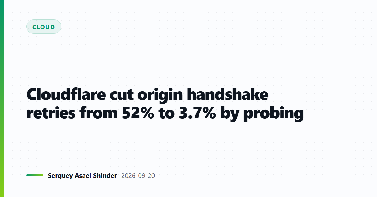 Cloudflare cut origin handshake retries from 52% to 3.7% by probing