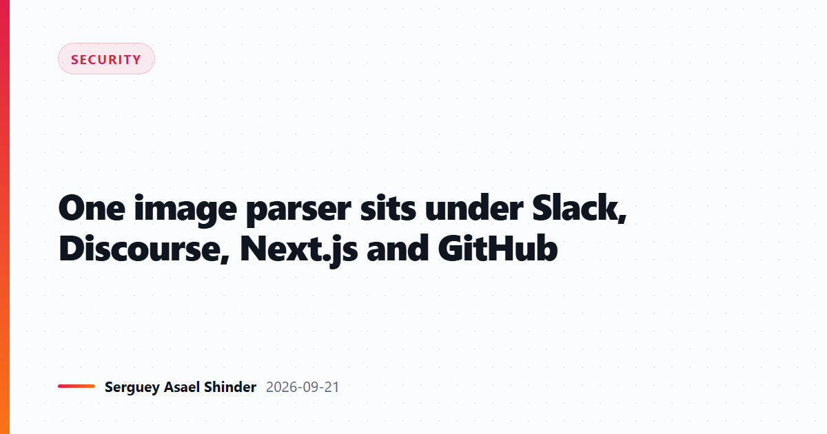 One image parser sits under Slack, Discourse, Next.js and GitHub