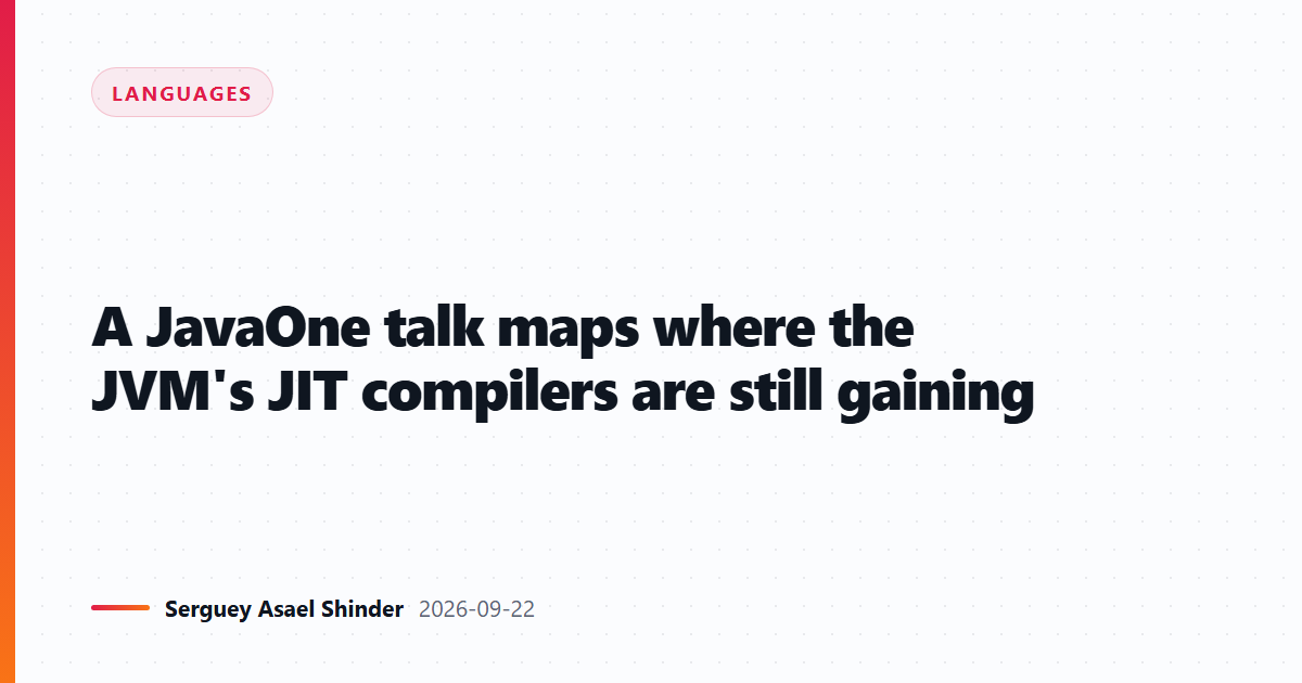 A JavaOne talk maps where the JVM's JIT compilers are still gaining