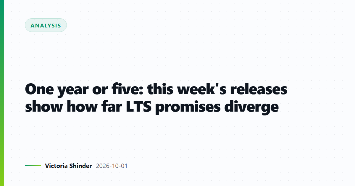 One year or five: this week's releases show how far LTS promises diverge