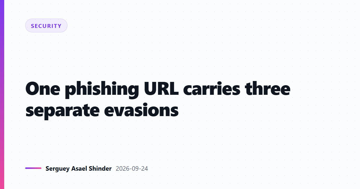 One phishing URL carries three separate evasions
