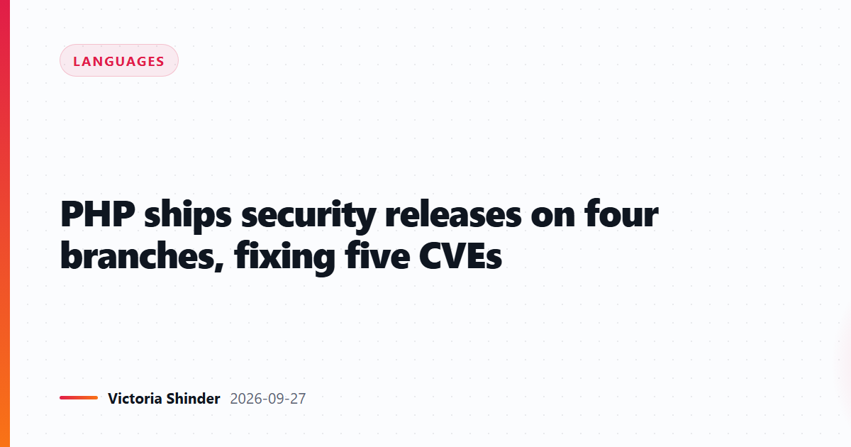 PHP ships security releases on four branches, fixing five CVEs