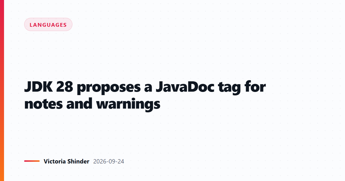 JDK 28 proposes a JavaDoc tag for notes and warnings