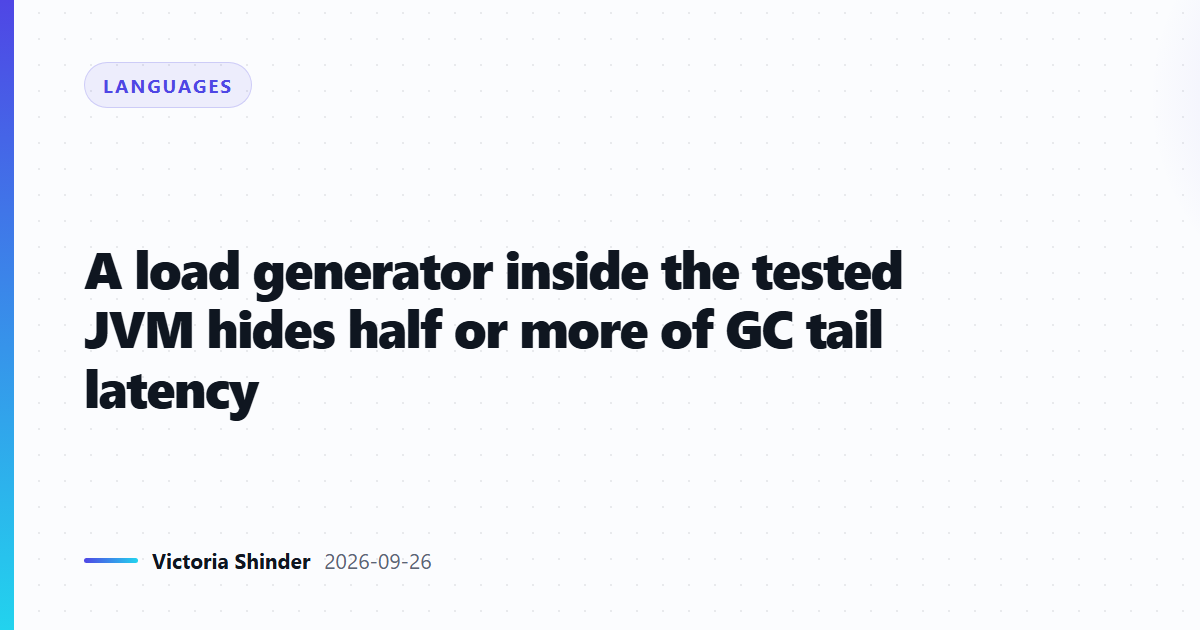 A load generator inside the tested JVM hides half or more of GC tail latency