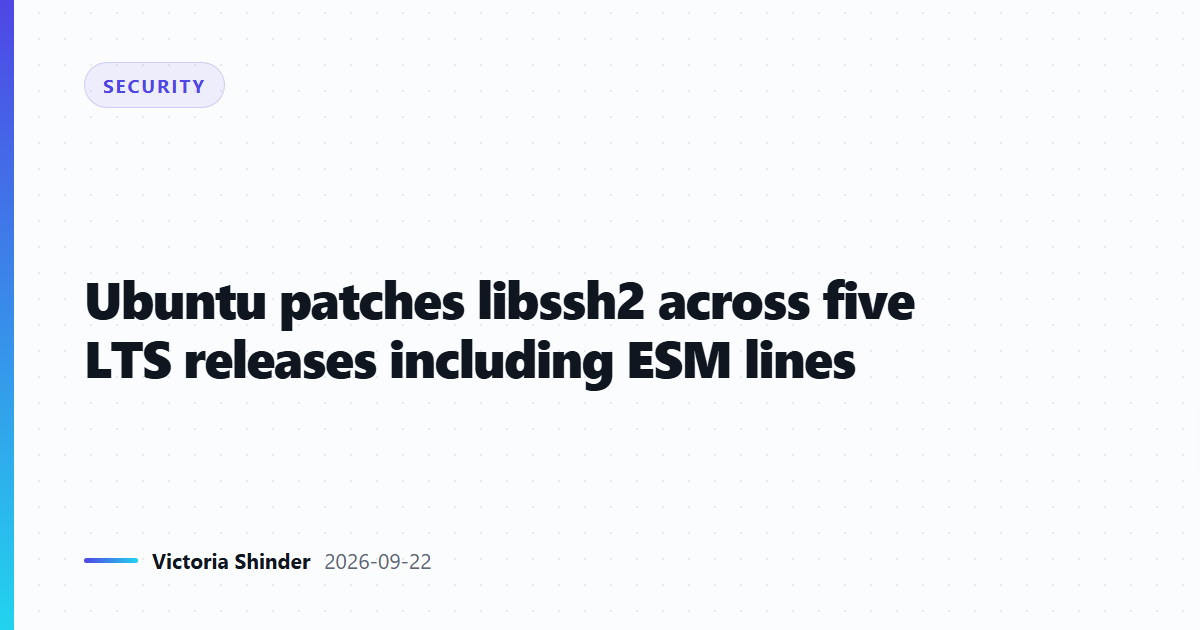 Ubuntu patches libssh2 across five LTS releases including ESM lines